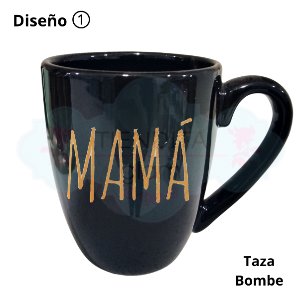 Producto - TAZAS NEGRAS DECO DÍA DE LA MADRE - 1