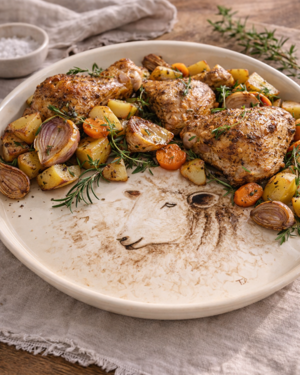 Producto - Plato de 28 cm  pintado con una oveja