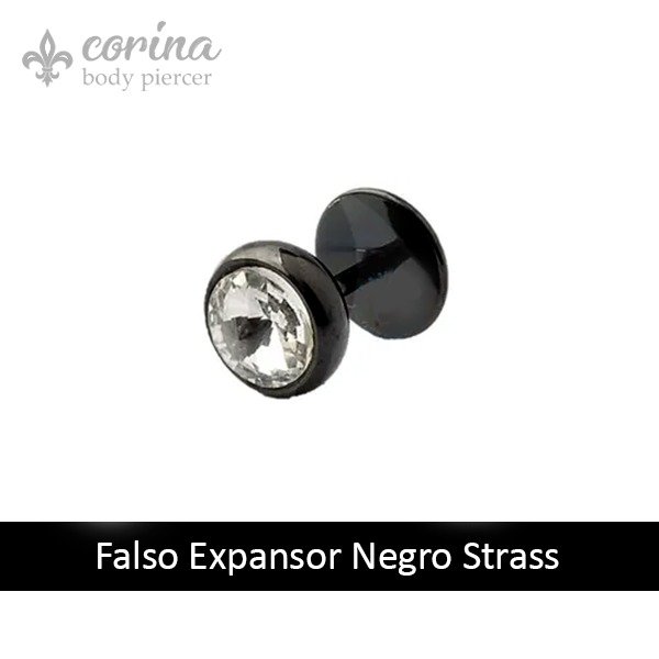 Producto - Falso Expansor Negro Strass