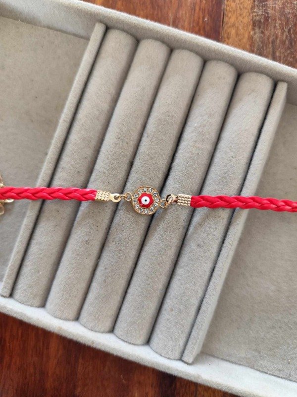 Producto - Pulsera ojo redonda chica. Rojo