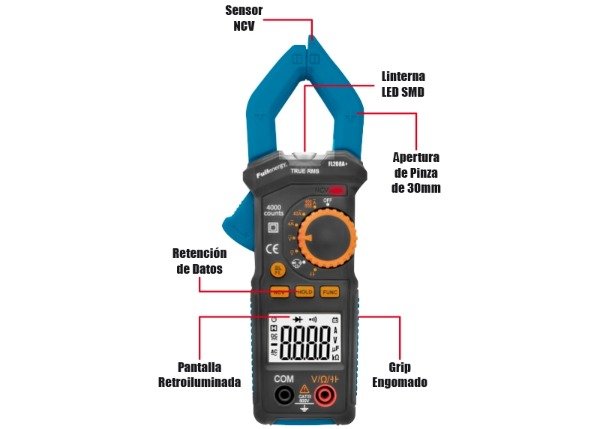 Producto - Pinza Amperométrica (true Rms / Ncv / Linterna) Fl208a+