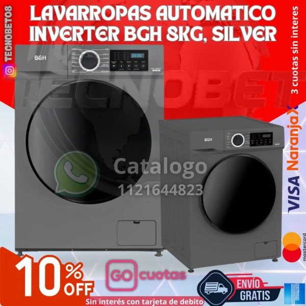 Producto - LAVARROPAS AUTOMATICO INVERTER BGH 8KG, SILVER