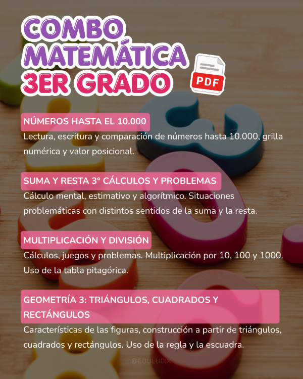 Producto - Combo: 3er grado matemática - 0