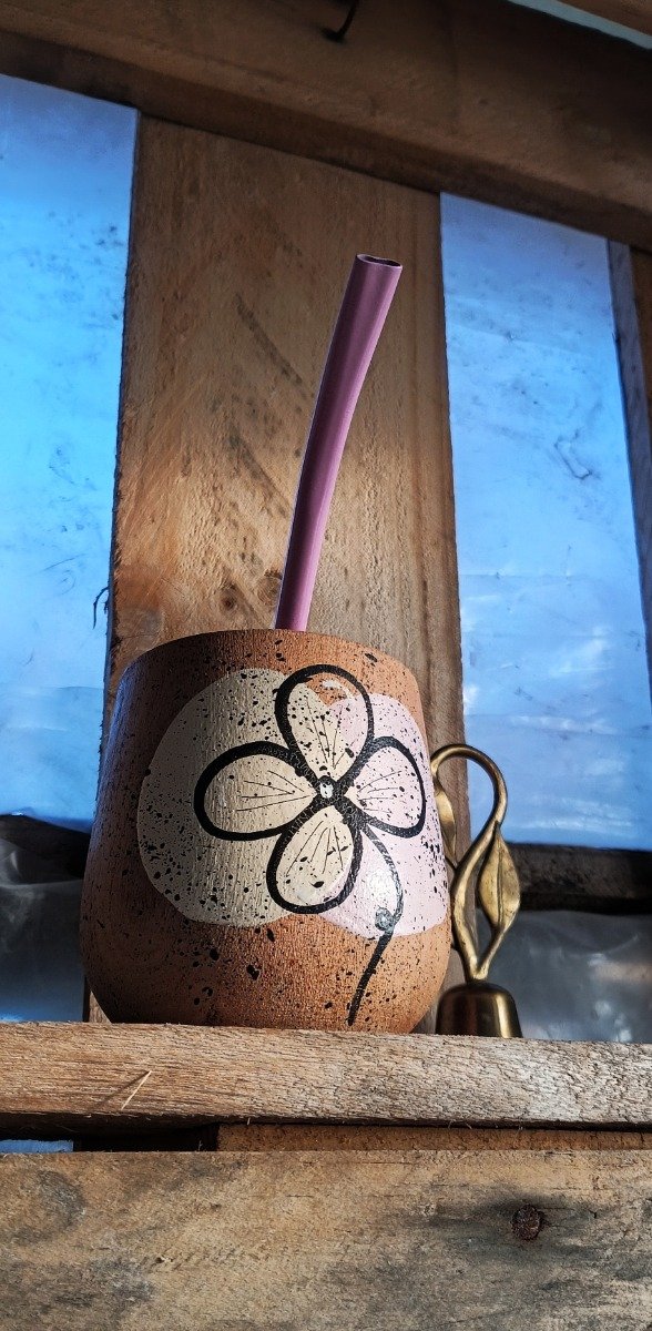Producto - Mate Artesanal - Flor Serena
