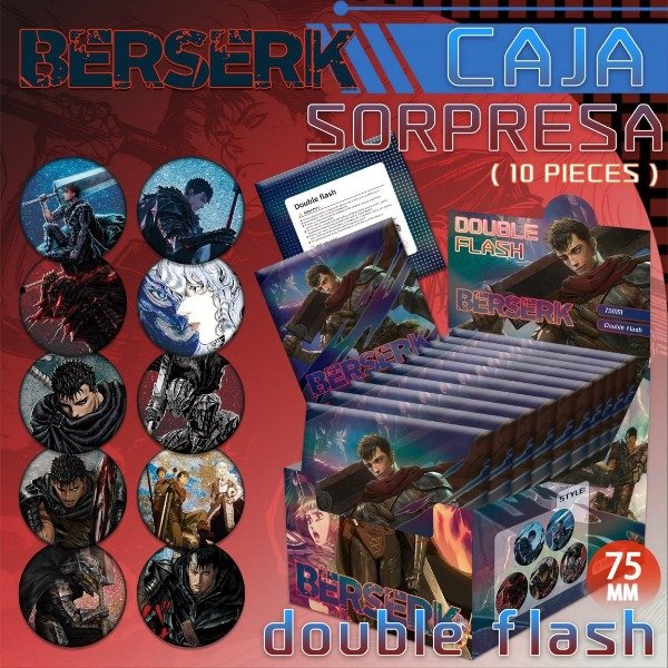 Producto - Pines Metalicos Berserk AL AZAR  (7.5cm)