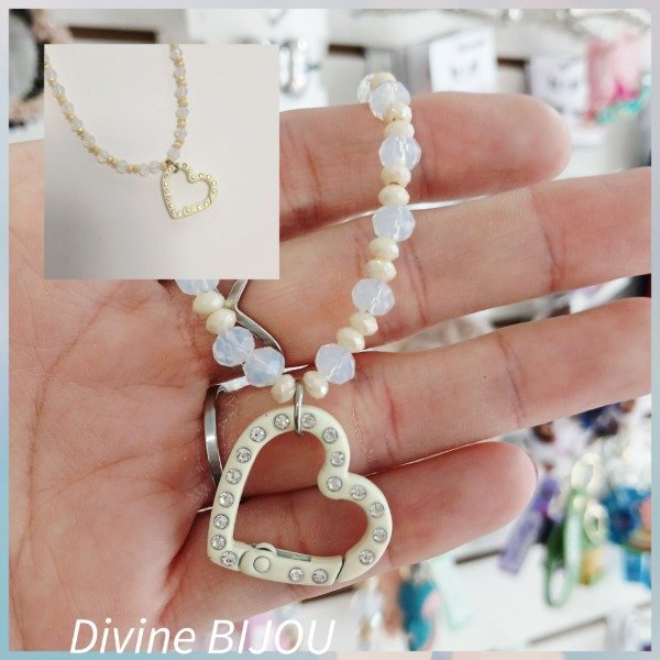 Producto - Collar cristal  corazón macizo cubic