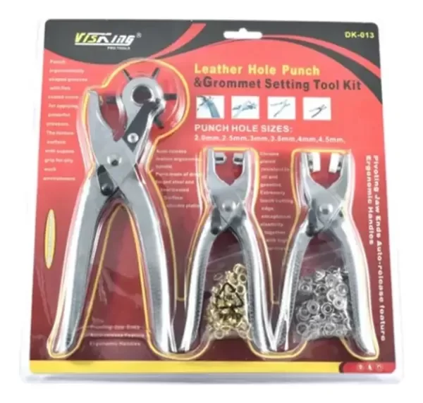 Producto - Set X3 Sacabocados Pinza Perforadora Ojalillos Ojales