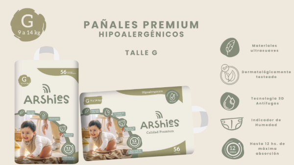 Producto - Pañales Arshies Premium Talle G (56 Unidades)