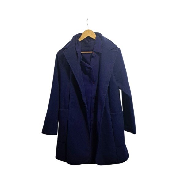 Producto - Tapado Paño Velour. Largo rodilla. Elastizado y bolsillos amplios - 0
