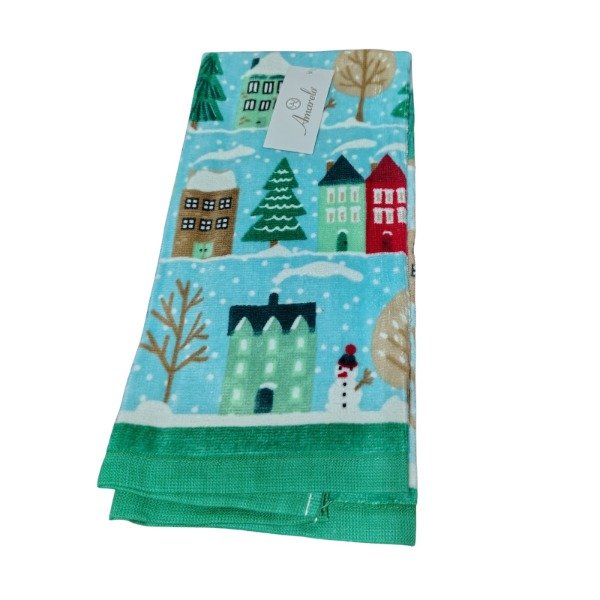 Producto - Repasador navideño Amarelo casa con nieve