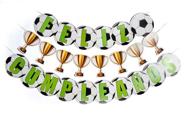 Producto - BANDERÍN FELIZ CUMPLOEAÑOS FUTBOL