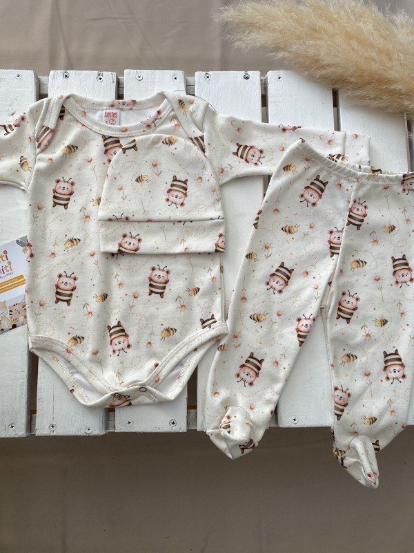 Producto - Set de Body + Gorrito + Ranita Abejita - COD 340