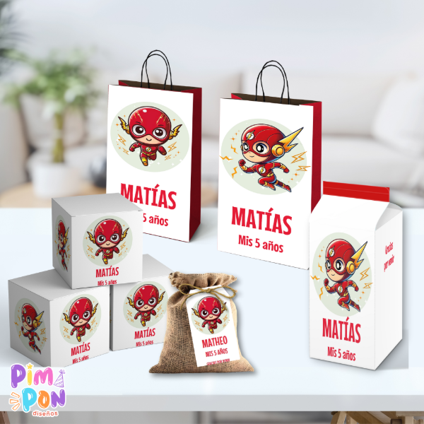 Producto - Kit imprimible textos editables - FLASH CHIBI