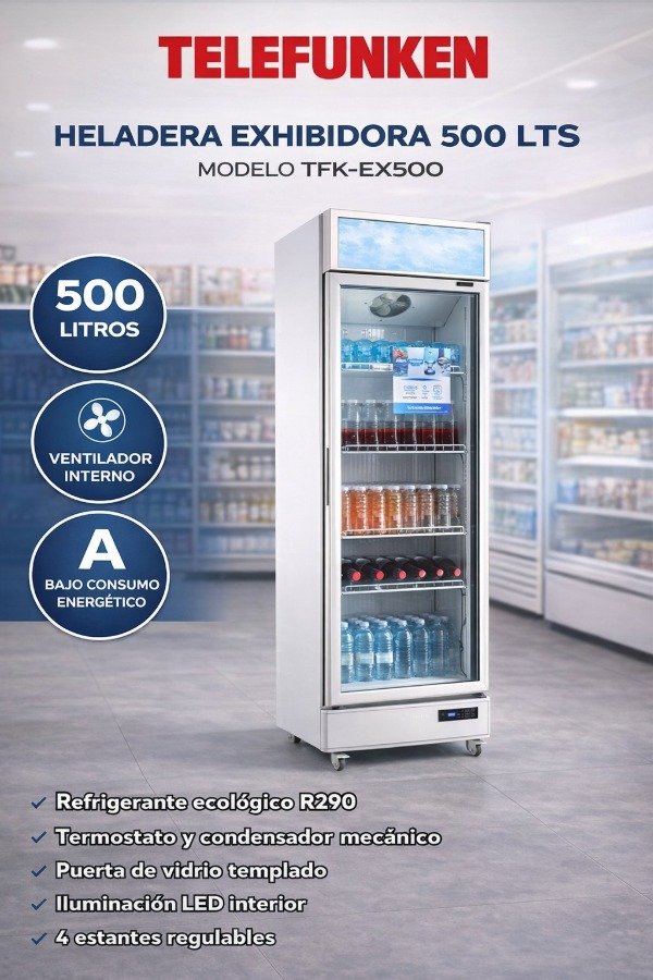 Producto - Heladera Exhibidora Telefunken  500 Lts