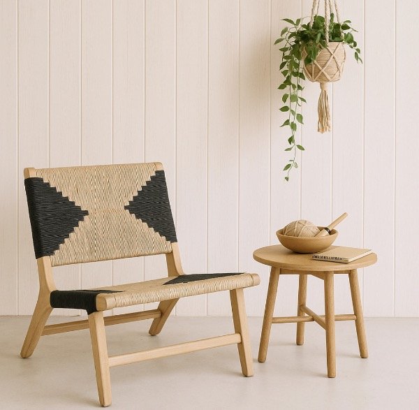 Producto - Poltrona Rombos Natural y Negro
