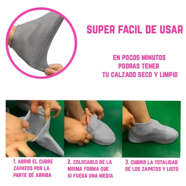 Producto - Cubre Zapatos Para Lluvia de Silicona Impermeables y Antideslizantes