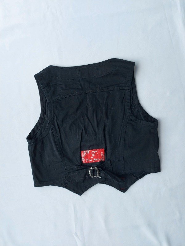 Y2K BLACK WAISTCOAT BABYGAL VINTAGE