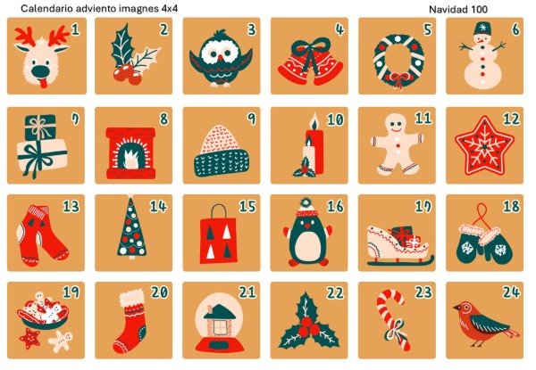 Producto - LAMINA NAVIDAD CALENDARIO ADVIENTO 100