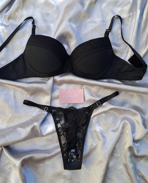 Producto - Conjunto taza soft de algodon y puntilla con less regulable