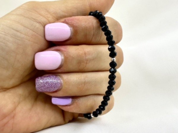 Producto - Pulsera elastizada con cristales NEGRA