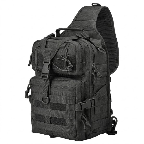 Producto - Morral Bolso Tactico Militar Pechera Negro Tela Antidesgarro 15 Litros - 0