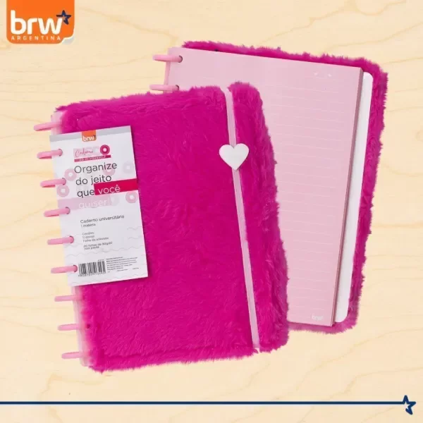 Producto - CUADERNO A5 SISTEMA DE DISCOS Peluche Fucsia