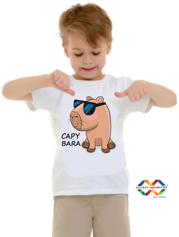 Producto - REMERA  - CAPIBARA -POLESTER NIÑOS TALLE 8 - 0