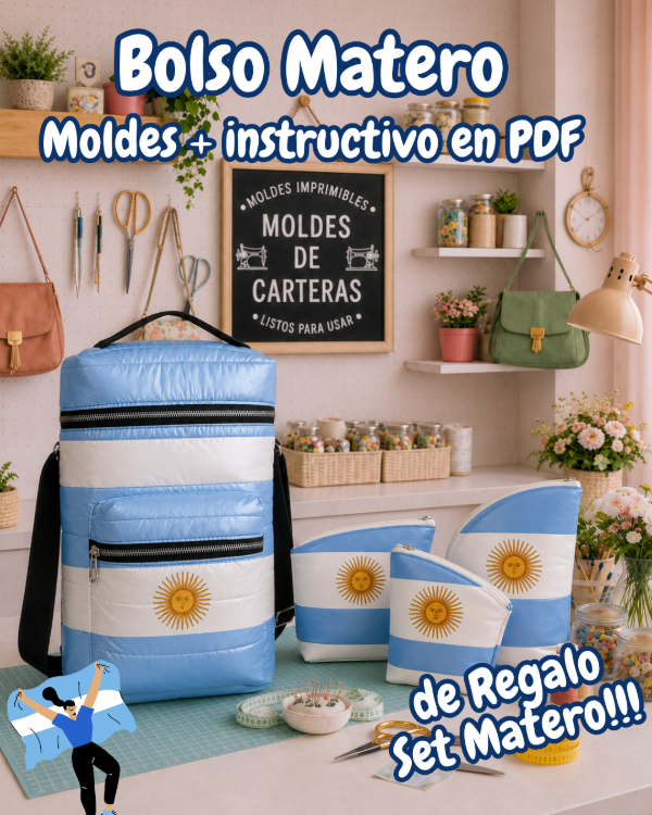 Producto - BOLSO MATERO + SET MATERO - MOLDERÍA + PASO A PASO PDF