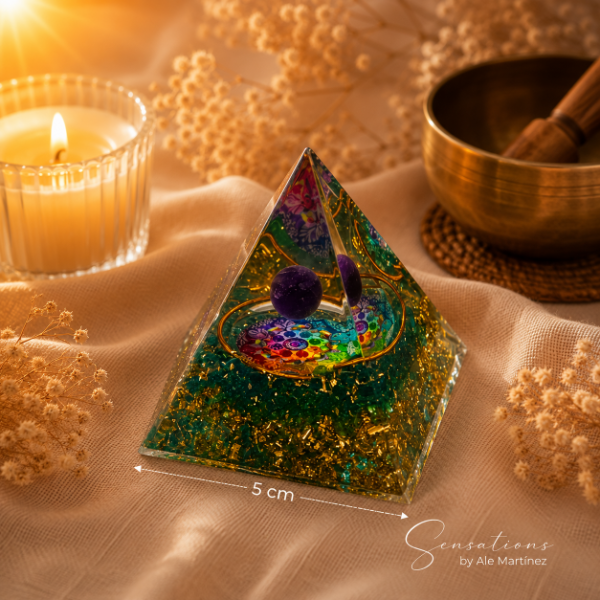 Producto - Pirámide Armonizador Energético  Mandala 7 Chakras y Amatista - 0