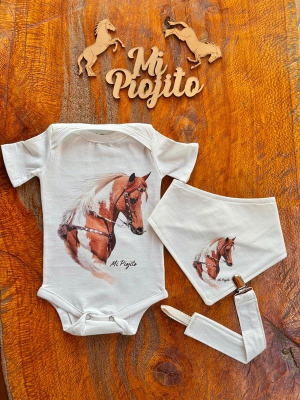 Producto - Set Tobiano Body con Babero y Porta Chupete