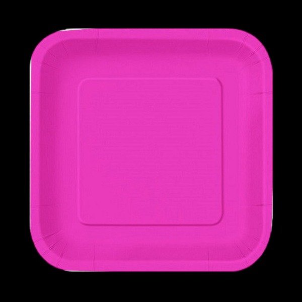 Producto - PLATO POLIPAPEL ROSA FLUOR X 8UND