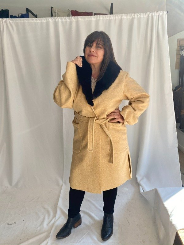 Producto - Tapado de paño y piel desmontable - Arena