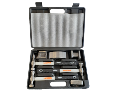 Producto - Kit Set Chapista Acero Forjado 3 Martilllos 4 Aguantadores Lacatus