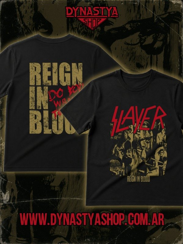 Producto - Remera - Slayer - Reign in Blood (dorado y rojo) - 0