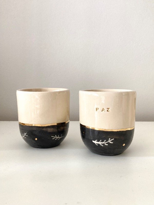 Producto - 5 vasos con oro navidad - 1