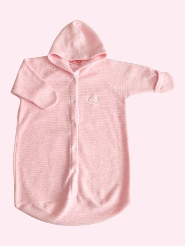 Producto - Bolsa de dormir rayada rosa y blanco Hob Kids 3/6 años