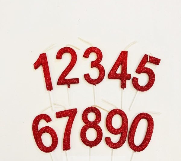 Producto - vela numero rojo