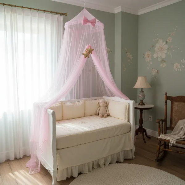 Producto - Dosel Tul Mosquitero Rosa con Estrellas - 1