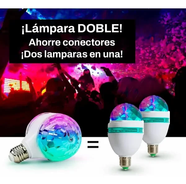 Producto - LAMPARA DOBLE LED GIRATORIA RGB IBEK BOLICHERA E27 6W GLOBO DOBLE