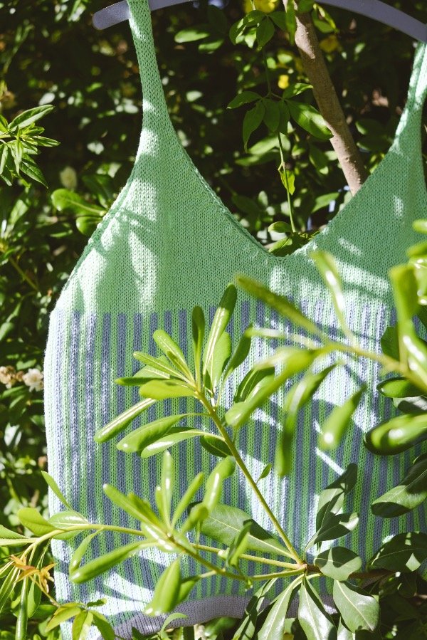 Producto - Top tejido rayas verde y azul GRANDE - 0