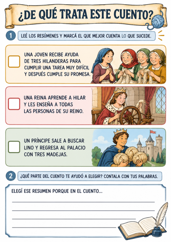 Producto - Las tres hilanderas: Actividades de lectura y escritura - 1
