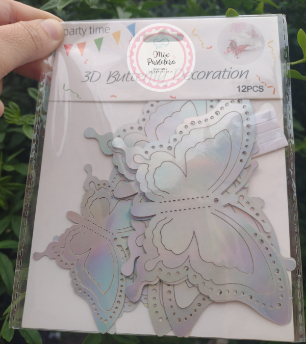 Producto - Mariposas 3D  Plateadas x 12
