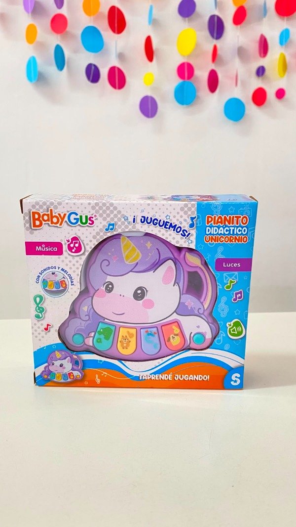 Producto - Piano interactivo unicornio con luz y sonido- Wi