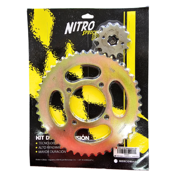 Producto - MOT- KIT CORONA Y PIÑON NITRO YBR 125