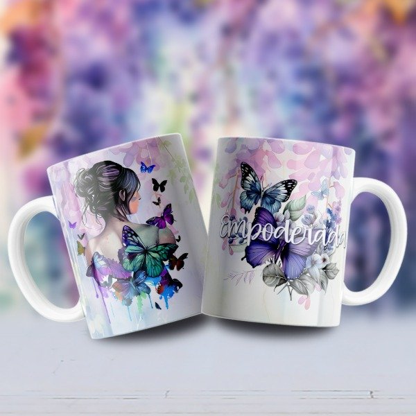 Producto - 6 diseños, pocillo Mariposa mujer