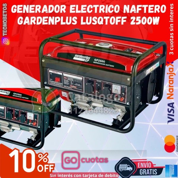 Producto - GENERADOR ELECTRICO NAFTERO GARDENPLUS GP2500, 2500W