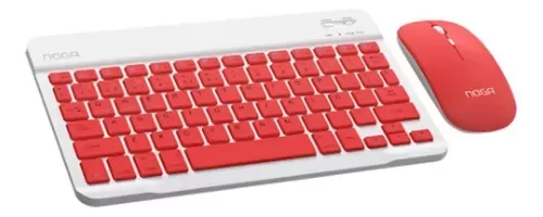 Producto - Kit de teclado y mouse inalámbrico Noga S5900 Español de color rojo