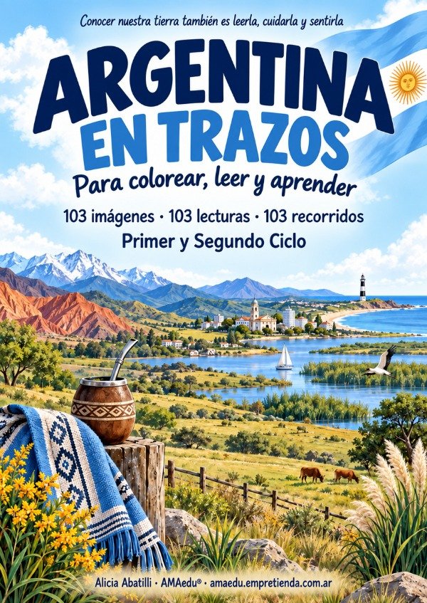 Producto - ARGENTINA EN TRAZOS - Para colorear, leer y aprender - 0