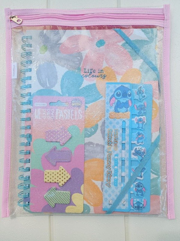 Producto - Sobre Cristal Grande Glitter A4 Rosa Bebé