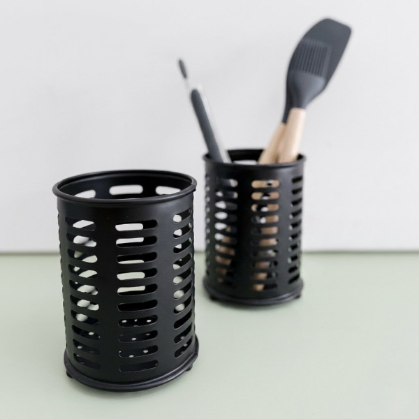 Producto - ESCURRIDOR METAL DE CUBIERTOS NEGRO